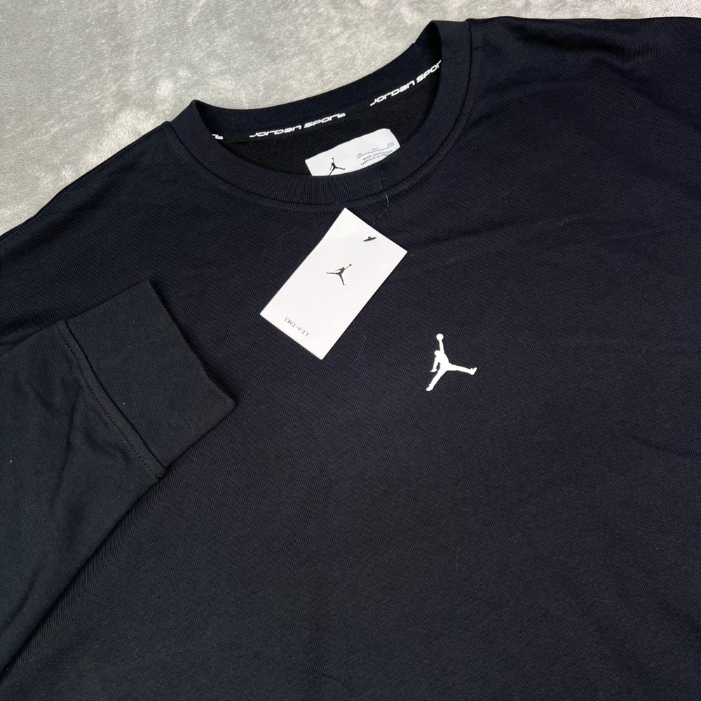 Jordan Sport Crossover Crewneck Sweatshirt Mens 2XL Black Solid Dri-FIT Pullover